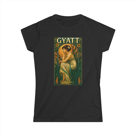 Vintage Art Women's Softstyle Tee - Gyatt Design, Casual Chic Shirt, Boho Fashion, Gift for Art Lovers, Eco-Friendly Apparel