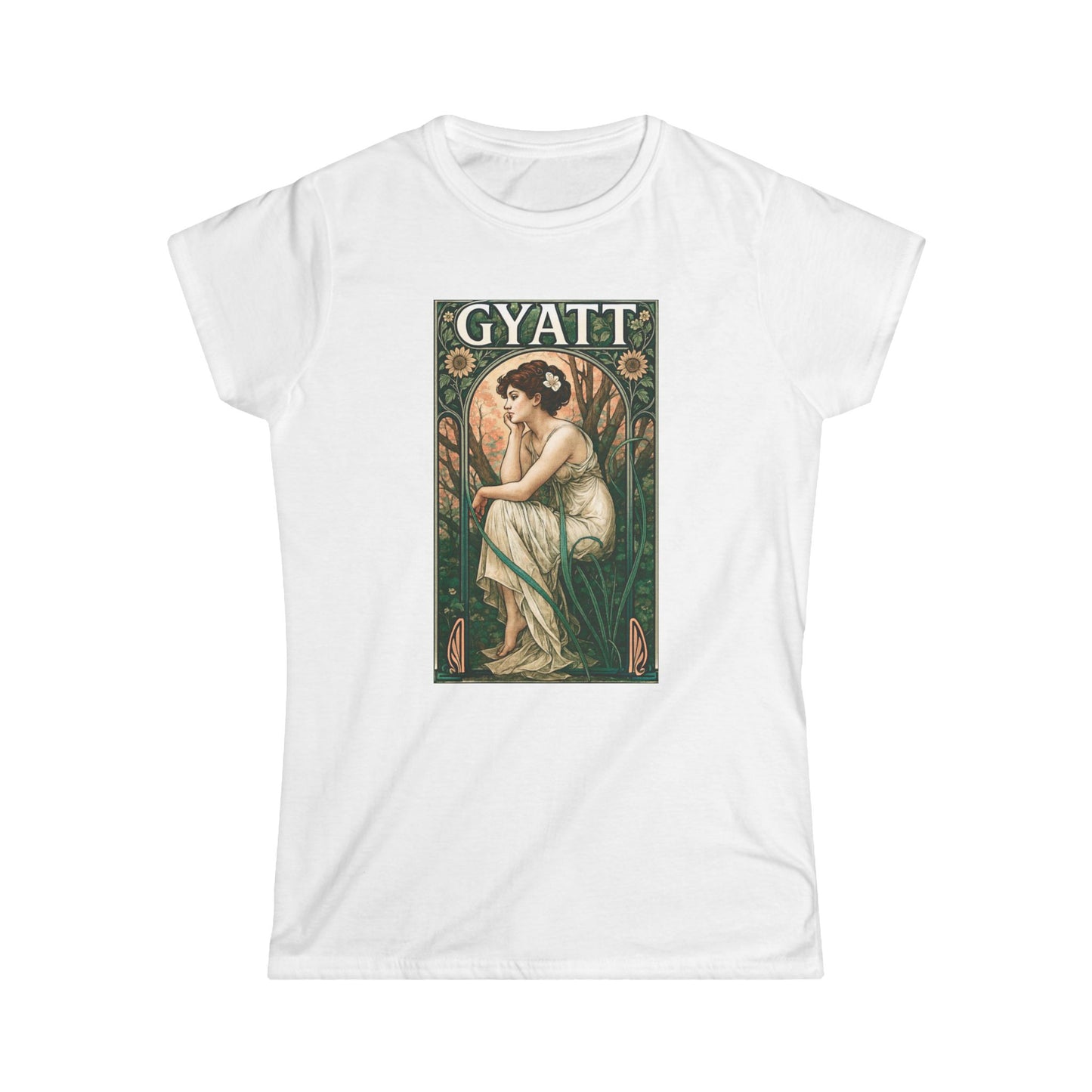 Vintage Art Women's Softstyle Tee - Gyatt Design, Casual Chic Shirt, Boho Fashion, Gift for Art Lovers, Eco-Friendly Apparel