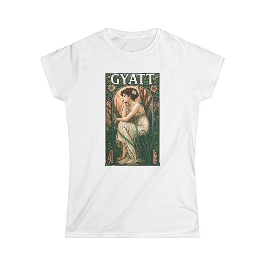 Vintage Art Women's Softstyle Tee - Gyatt Design, Casual Chic Shirt, Boho Fashion, Gift for Art Lovers, Eco-Friendly Apparel